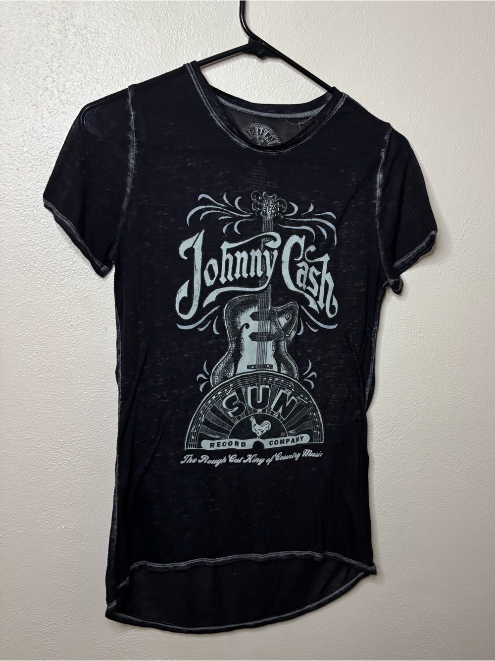 Johnny Cash Sun Records Burnout Graphic Tee Size Small